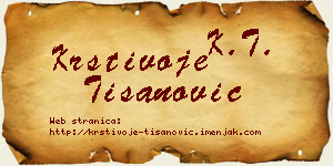 Krstivoje Tišanović vizit kartica
